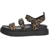 Sandaal - Dierenprint - Gevoerd - Imitatieleer - Platte Hak