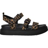 Sandaal - Dierenprint - Gevoerd - Imitatieleer - Platte Hak