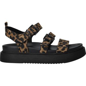 Sandaal - Dierenprint - Gevoerd - Imitatieleer - Platte Hak