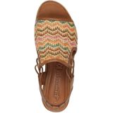 Tamaris - Sandalen - Veelkleurig - Leer - Sleehak 5 cm