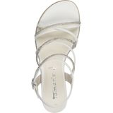 Tamaris - 1-28103-42 - Sandalen - Wit - Textiel/Synthetisch - Verstelbare Bandjes