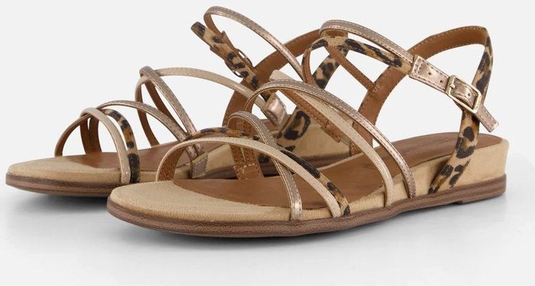 Merk - Model - Sandaal - Beige - Textiel/Synthetisch - Verstelbare Bandjes