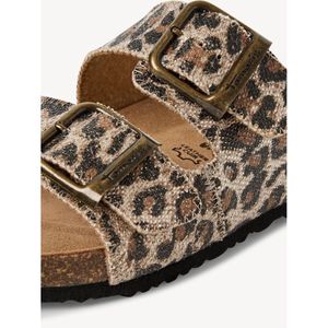 Tamaris - 1-27534-44 - Muiltjes - Bruin - Textiel - Luipaardprint