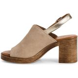 Sandalen - Zwart/Bruin/Beige - Suède - Blokhak 7,5 cm