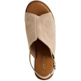 Sandalen - Zwart/Bruin/Beige - Suède - Blokhak 7,5 cm