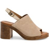 Sandalen - Zwart - Suède - Blokhak 7,5 cm