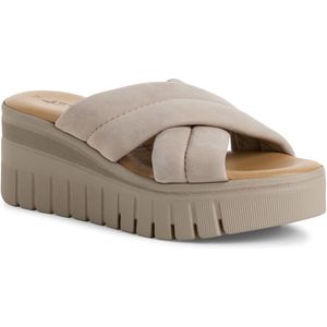 Tamaris - Slipper - Zwart - Leren Bovenwerk - Hoge Sleehak 6,5 cm