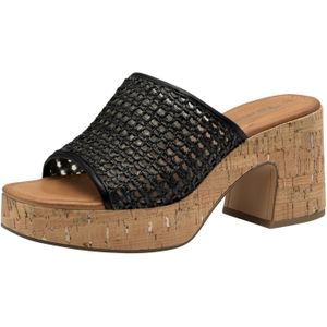 Tamaris - 1-27212-44 - Muiltjes - Zwart - Textiel/Kunstleer