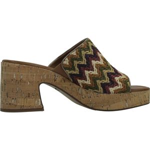 TAMARIS - Muiltjes - Multicolor - Blokhak 8 cm - Gevlochten Ontwerp