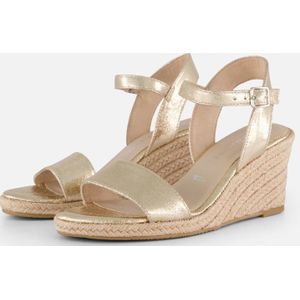 Tamaris - Espadrilles - Goud - Textiel - Imitatieleer - Sleehak