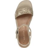 Domina - Sandaaltje - Beige - Textiel en Kunstleer