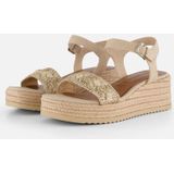 Domina - Sandaaltje - Beige - Textiel en Kunstleer