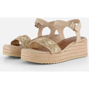 Domina - Sandaaltje - Beige - Textiel en Kunstleer