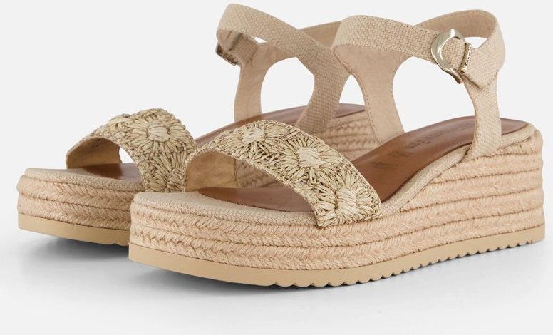 Domina - Sandaaltje - Beige - Textiel en Kunstleer