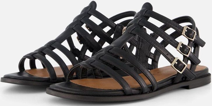 Tamaris - Dames Sandalen - Zwart - Synthetisch - Verfijnde Bandjes