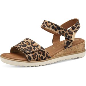 Tamaris - Essentials - Sandalen - Leopard - Textiel - Klittenbandsluiting