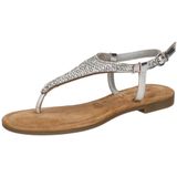 Tamaris - Sandalen - Grijs - Leer - Strass Versiering