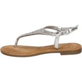 Tamaris - Sandalen - Grijs - Leer - Strass Versiering