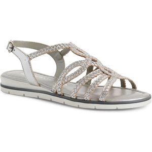 Tamaris - Dames Sandaal - Metallic - Leer - Platter Zool