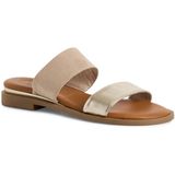 Tamaris - 1-27112-44 - Muiltjes - Beige - Textiel/Synthetisch Leer