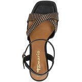 Sandaal - Zwart - Kunstleer en Textiel - Blokhak 7,1 cm