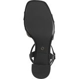 Sandaal - Zwart - Kunstleer en Textiel - Blokhak 7,1 cm