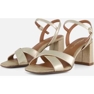 Sandalen - Zwart - Kunstleer/Textiel - Blokhak 7,1 cm