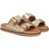 Merk - Muiltjes - Effen - Leer - Gevoerd - Metallic Look