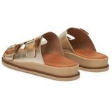 Merk - Muiltjes - Effen - Leer - Gevoerd - Metallic Look