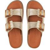 Merk - Muiltjes - Effen - Leer - Gevoerd - Metallic Look