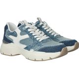 Tamaris - Sneakers - Jeansblauw/wit - Sleehak - Vetersluiting - Rond