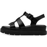 Tamaris - Sandalen - Zwart - Leer - Platformhak 6 cm