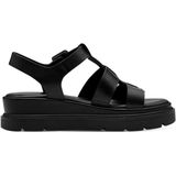Tamaris - Sandalen - Zwart - Leer - Platformhak 6 cm