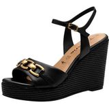 Sandalen - Zwart - Leer - Verstelbare Band