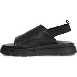 Tamaris - Sandalette - Zwart - Textiel - Comfortabele Sleehak