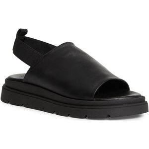Tamaris - Sandalette - Zwart - Textiel - Comfortabele Sleehak