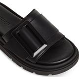 Slipper - Zwart - Leer - Casual Design met Open Tenen