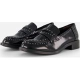 Tamaris - Loafers - Zwart - Elegante Instappers met Glanzende Finish