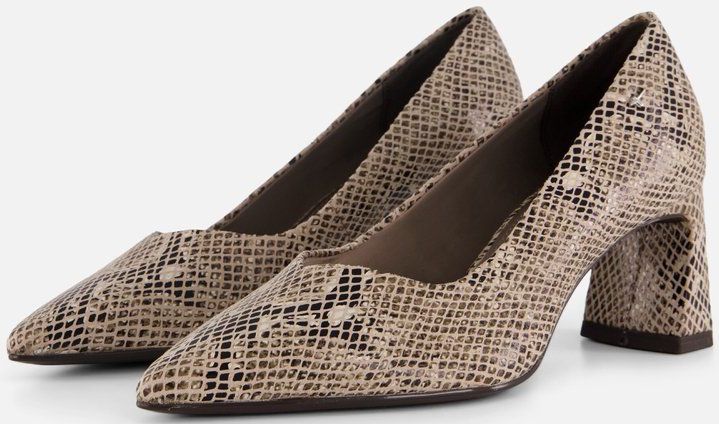 Tamaris - Pumps - Beige - Glitterlook - Slangenprint