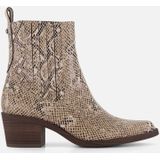 Tamaris - Chelsea Boots - Beige - Slangenprint - Met Rits