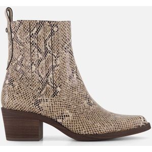 Tamaris - Chelsea Boots - Beige - Slangenprint - Met Rits