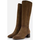 Tamaris - Kniehoge Hak Rijlaarzen - Camel - Leren