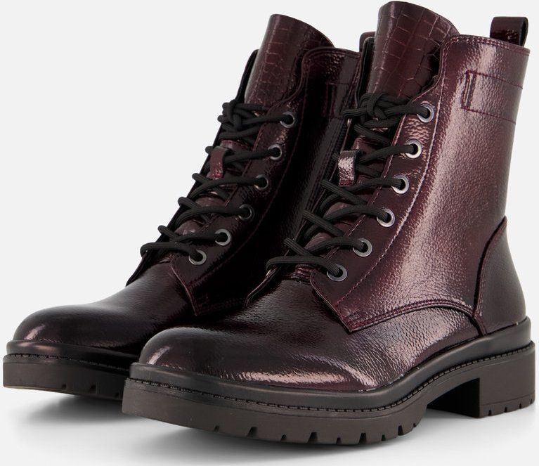 Tamaris - Enkellaarsjes - Bordeauxrood - Vegan Lakleder