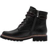 Tamaris - Lace Boot Flat - Enkellaarsje - Zwart