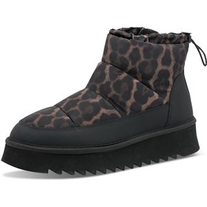 Tamaris - 1-26810-45 - Enkellaars - Zwart/Luipaard - Warme Voering - Plateauzool