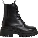 Tamaris - Lace Boot Heel - Enkellaarsje - Zwart - 6 cm Blokhak