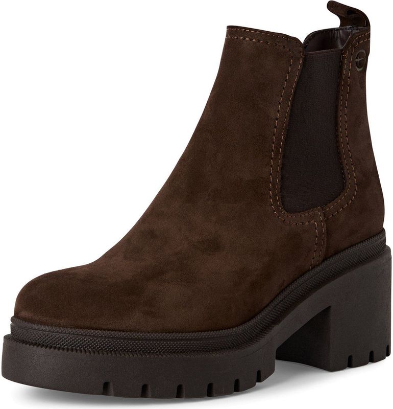 Tamaris - Chelsea Boot - Taupe - Suède - Slip-on