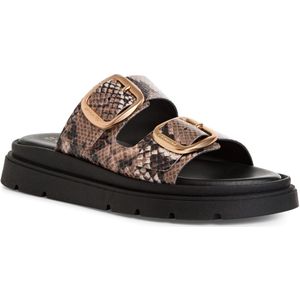 Muiltjes - Slangenhuidlook - Imitatieleer - Platte Zool - Sleehak 3,5 cm