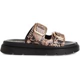 Muiltjes - Slangenhuidlook - Imitatieleer - Platte Zool - Sleehak 3,5 cm