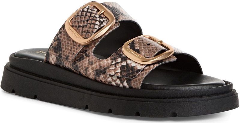 Muiltjes - Slangenhuidlook - Imitatieleer - Platte Zool - Sleehak 3,5 cm